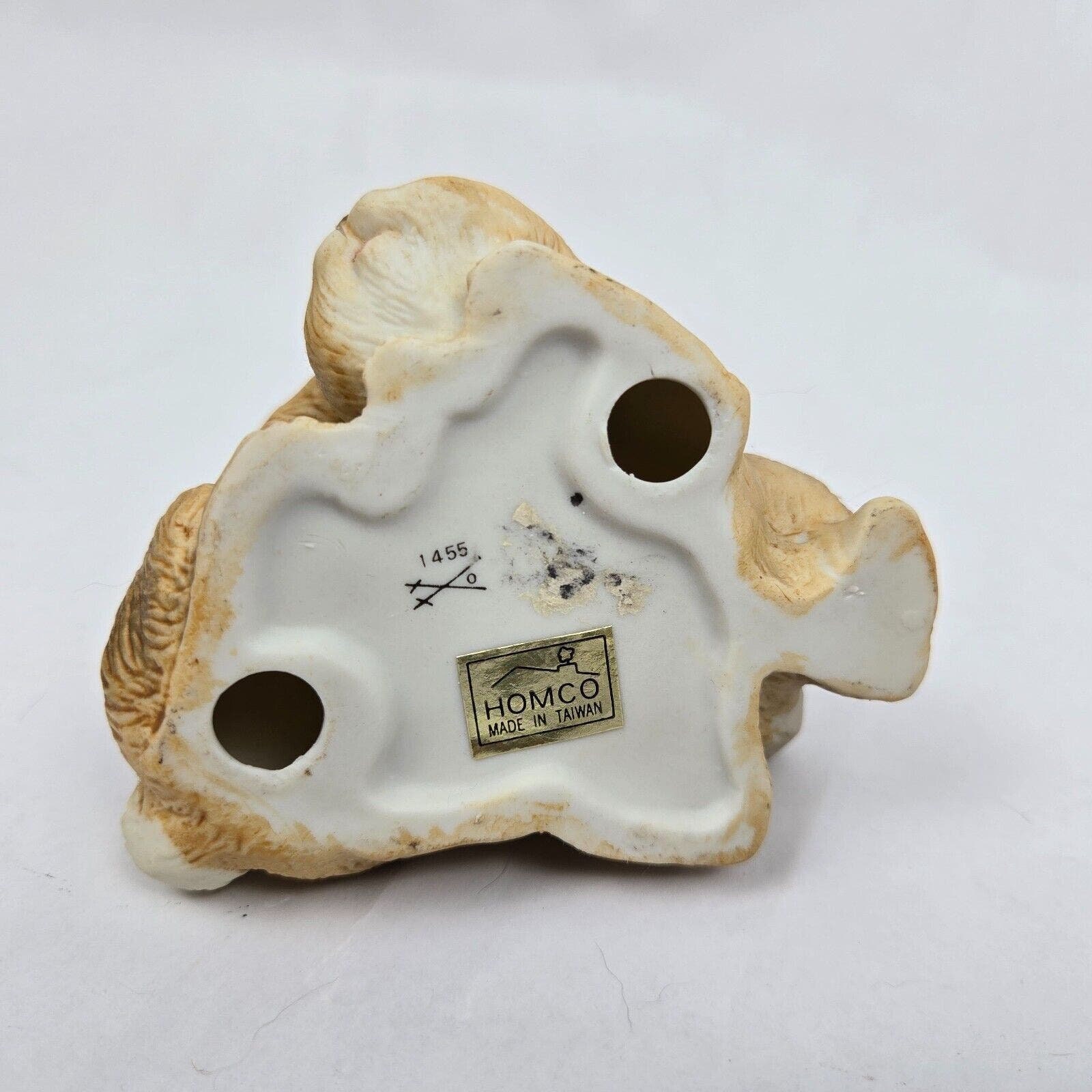 Homco Home Interiors Pair of Snuggly Brown Bunny Rabbits Figurine 1455