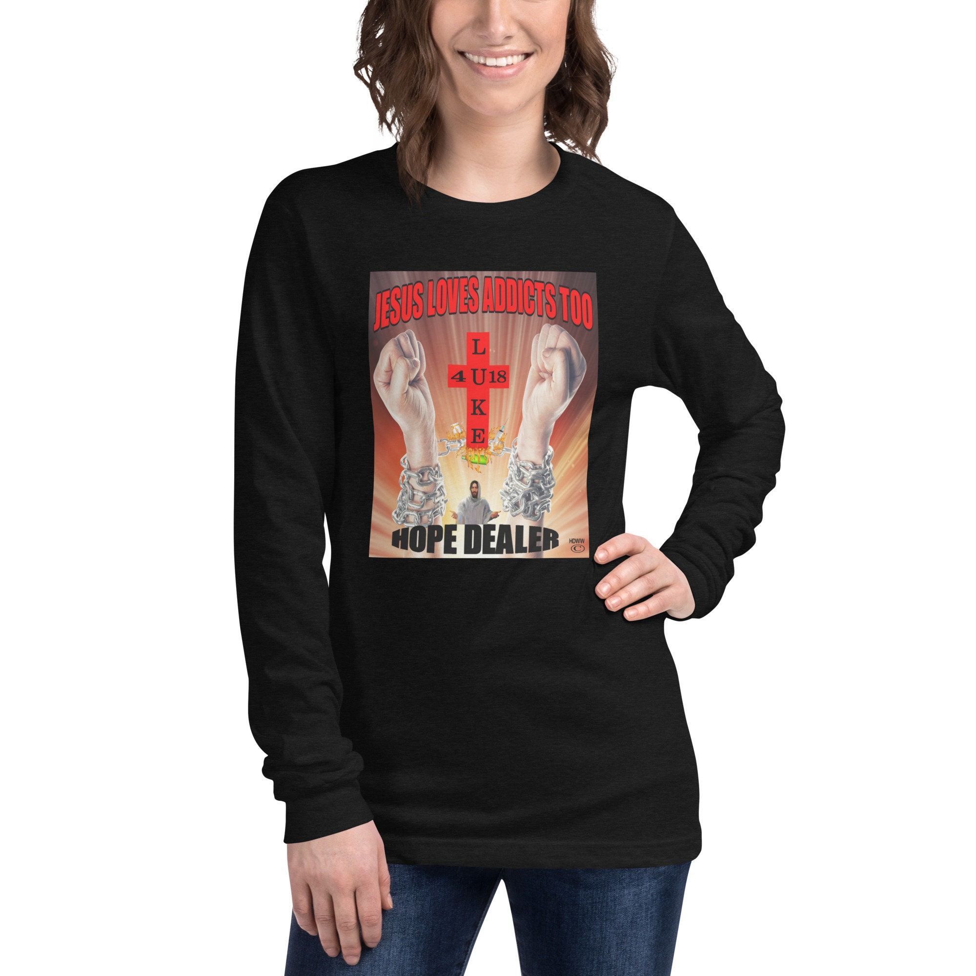 スウェット・トレーナー Luxury Street Wear Washed tee long sleeve Jesus ar unisexual Phil Wickham I Choose The Jesus Way Sweatshirt Long Sleeve