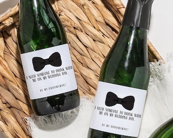 Groomsman Proposal Whiskey Label, Mini Liquor Bottle Label, Will You Be My Best Man My Groomsman Liquor Label, Whiskey Bottle Label
