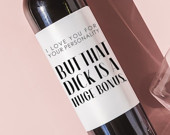 Naughty Valentine Wine Label for Him, Funny Valentine Wine Ideas, Gift for Husband Boyfriend Beer Labels, Funny Champagne Labels for Him