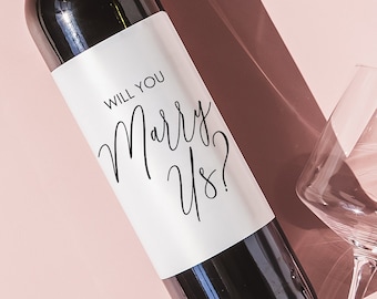 Officiant Proposal Wine Label, Will you Marry Us? Champagne Label, Wedding Proposal, Officiant Liquor Label, Pastor Gift, Ordained Minister