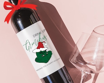 Christmas Wine Label, Funny Holiday wine label,  Christmas Party gift, Holiday Gift, Christmas Gift Ideas, Holiday wine label