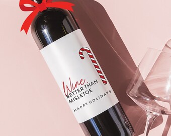 Christmas Wine Label, Christmas Gift for Her, Christmas card, Gift for Him, Holiday Party Hostess Gift, funny holiday gift