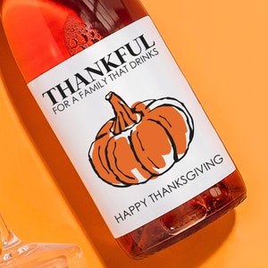 Funny Thanksgiving Thankful For You Wine Label, Thanksgiving Hostess Label, Friendsgiving Hostess Wine Label