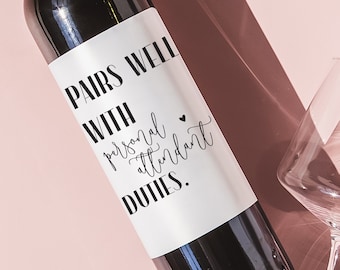 Personal Attendant gift, Personal Attendant Proposal, Personal Attendant Card, Personal Attendant wine label,Will You Be Personal Attendant