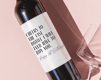 21st Birthday Wine Label, Birthday Gift for her, Twenty Fun birthday wine label, 21st 21 Bday Funny Cute Gifts, Happy 21st Birthday