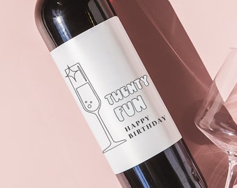 21st Birthday wine label, Finally 21 Wine Bottle Label, Gifts for Her Gift Ideas Present Twenty Fun, gift for her, 21st birthday wine
