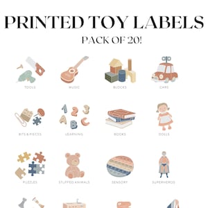 PRINTED Toy Organization Storage Label,  Toy labels, Daycare Organization, Trofast Labels, Playroom, Minimalist Playroom Organization