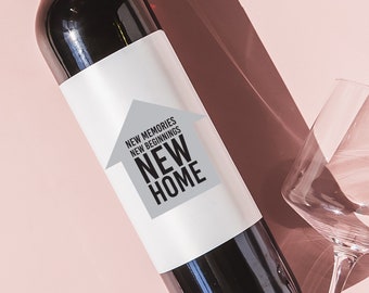 Housewarming Gift, New home wine label, realtor gift, gift from realtor, New home owner gift, New place new memories