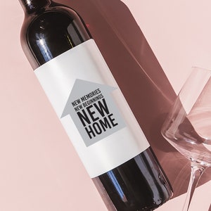 Housewarming Gift, New home wine label, realtor gift, gift from realtor, New home owner gift, New place new memories