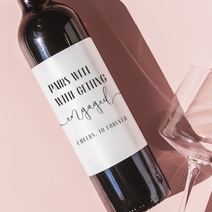 Engagement gifts for couple, Engagement Wine Label, Engagement Card, Bride Gift, Gift for Bride and Groom
