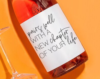 NEW CHAPTER GIFT, Champagne Label, Retirement Gift, New Job Gift, Gift for Promotion, Fresh Start Wine Label, Achievement Gift, New Home