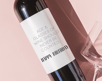 Birthday Wine Labels, Birthday gift for friend  30th Birthday, 40th Birthday, 50th Birthday, Birthday, Wine Label,gift for her, gift for him
