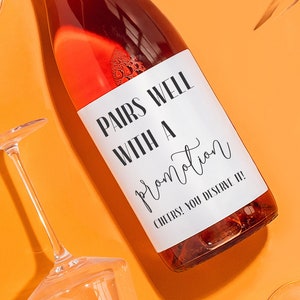 NEW JOB wine LABEL, Promotion gift, New Chapter Wine Label, New Job, Pairs Well With Promotion, New Job Gift, Retirement Gift,Promotion card