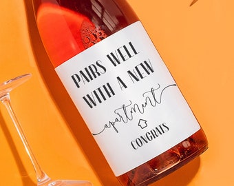 NEW APARTMENT GIFT, Housewarming Wine Labels, New Homeowner Gift, Moving Gift, Gift for Her, Him, New Home Gift