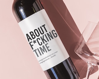 Funny Engagement Wine Label, Engagement Gift, Engagement gift, Funny gift for couple, Gift for newly Engaged Couple