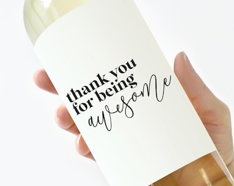 Thank You Appreciation Wine Label, Employee Appreciation Bulk Corporate, Coworker Thank You, Appreciation Week Mini Label, Boss Appreciation