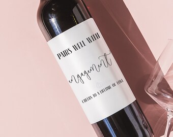 Engagement Wine Label -  Engagement Gift for Couples, Gift for her, Future Bride Gift