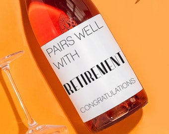 Pairs well with Retirement, Retirement gifts for woman, Retirement gifts for men, Funny retirement gift, Personalized Gift for Retirement