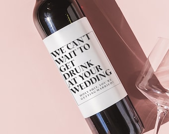 Engagement Gift for Couples, Engagement Wine Label, Engagement Gift, Wine Label, Couple Congratulations Gift