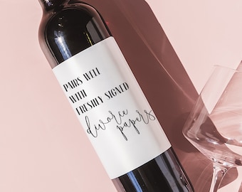 New Beginnings Fresh Start Gift, Divorce Gift, Divorce Papers, Divorce Gifts for Her, Funny Divorce Wine label, Encouragement Gift