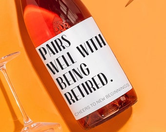RETIREMENT GIFT IDEAS, Happy Retirement, For Women, For Men, Coworker Retirement Gift, Wine Label Cover, Wine Label Gift