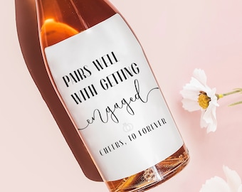 Engagement Wine Labe, Engagement Gift for Couples, Gift for her, Bride Gift, Engagement Champagne label