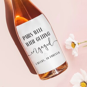Engagement Wine Labe, Engagement Gift for Couples, Gift for her, Bride Gift, Engagement Champagne label