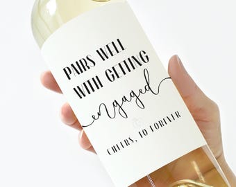Gift for Newly Engaged Couple, Engagement Wine Label, Engagement Wine Label Gift, Funny Gift for Couple, Best Friend Engagement