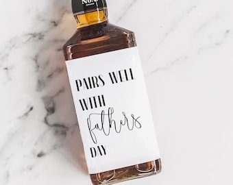 PAIRS WELL WITH, Father's Day, Funny Dad Gift, Best Dad Ever Gift, Funny Beer Label, Whiskey Label, Dad Appreciation, Gift from Wife