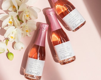 Bridesmaids Proposal Mini Champagne Bottle Labels, Will You Be My Bridesmaid, Maid of Honor Champagne labels, Funny bridal wine labels