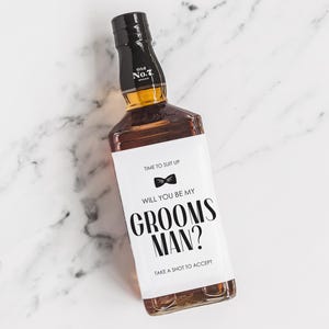 Groomsmen Best Man Proposal Mini Whiskey Label, Best Man Gift, Mini Liquor Wedding Labels, Groomsman Wine Label Gift Bag, Best Man Label
