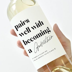 Godmother Proposal Label Gift, Godmother Ask Gift, Pregnancy Reveal Wine Label, Godparent Proposal Gift, Godparent Wine Label, New Godfather