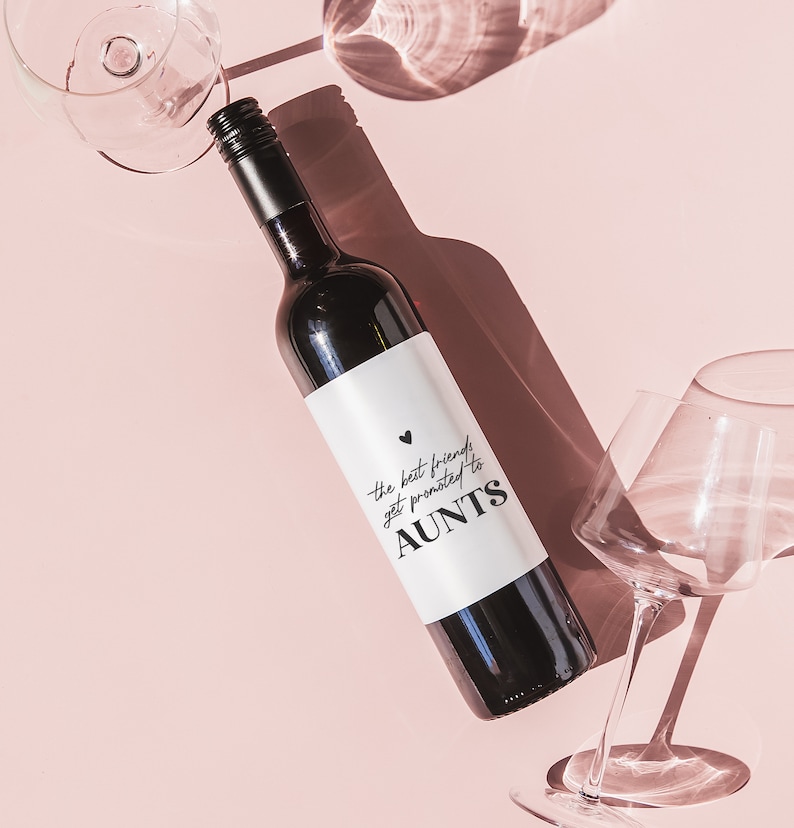 Baby Announcement Wine Label,NEW AUNT GIFT, Cool Aunts Club,Pregnancy Announcement, Gift for Auntie, New Aunt Wine Label, Becoming an Auntie image 7