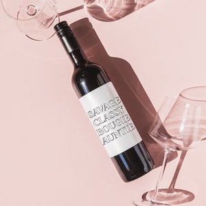 Baby Announcement Wine Label,NEW AUNT GIFT, Cool Aunts Club,Pregnancy Announcement, Gift for Auntie, New Aunt Wine Label, Becoming an Auntie image 5