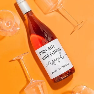 Funny Engagement Wine Label, Engagement Gift, Engagement gift, Funny gift for couple, Gift for newly Engaged Couple Getting Engaged