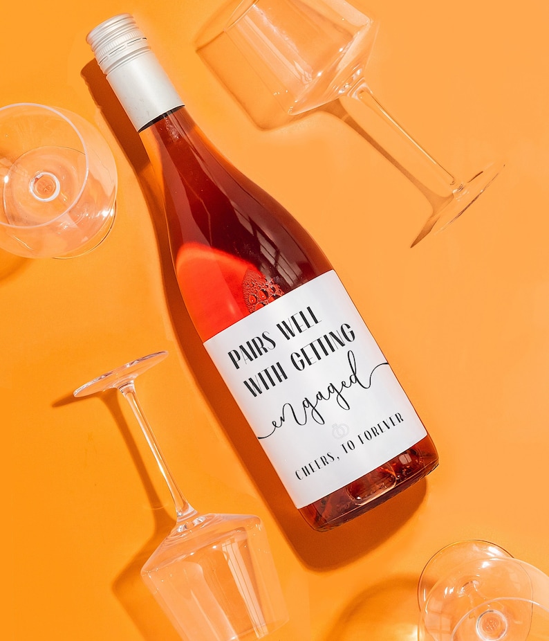 Funny Engagement Wine Label, Engagement Gift, Engagement gift, Funny gift for couple, Gift for newly Engaged Couple Getting Engaged