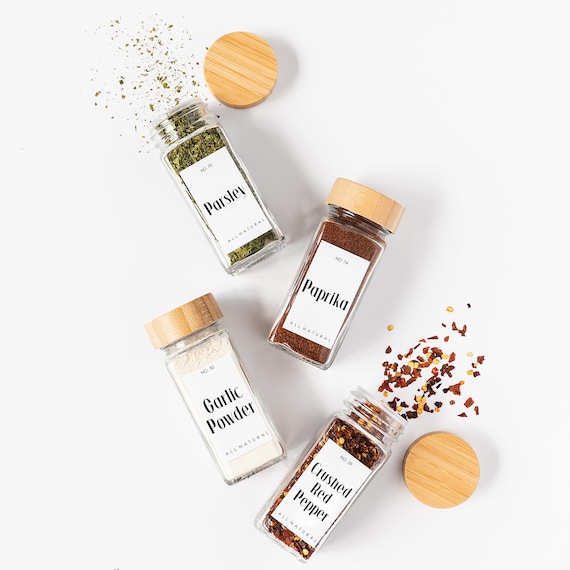 PRINTED Spice labels, Spice Rack Labels, Minimalist Spice Labels, Kitchen Organization, Water Resistant, Modern Minimalistic, Modern Spice