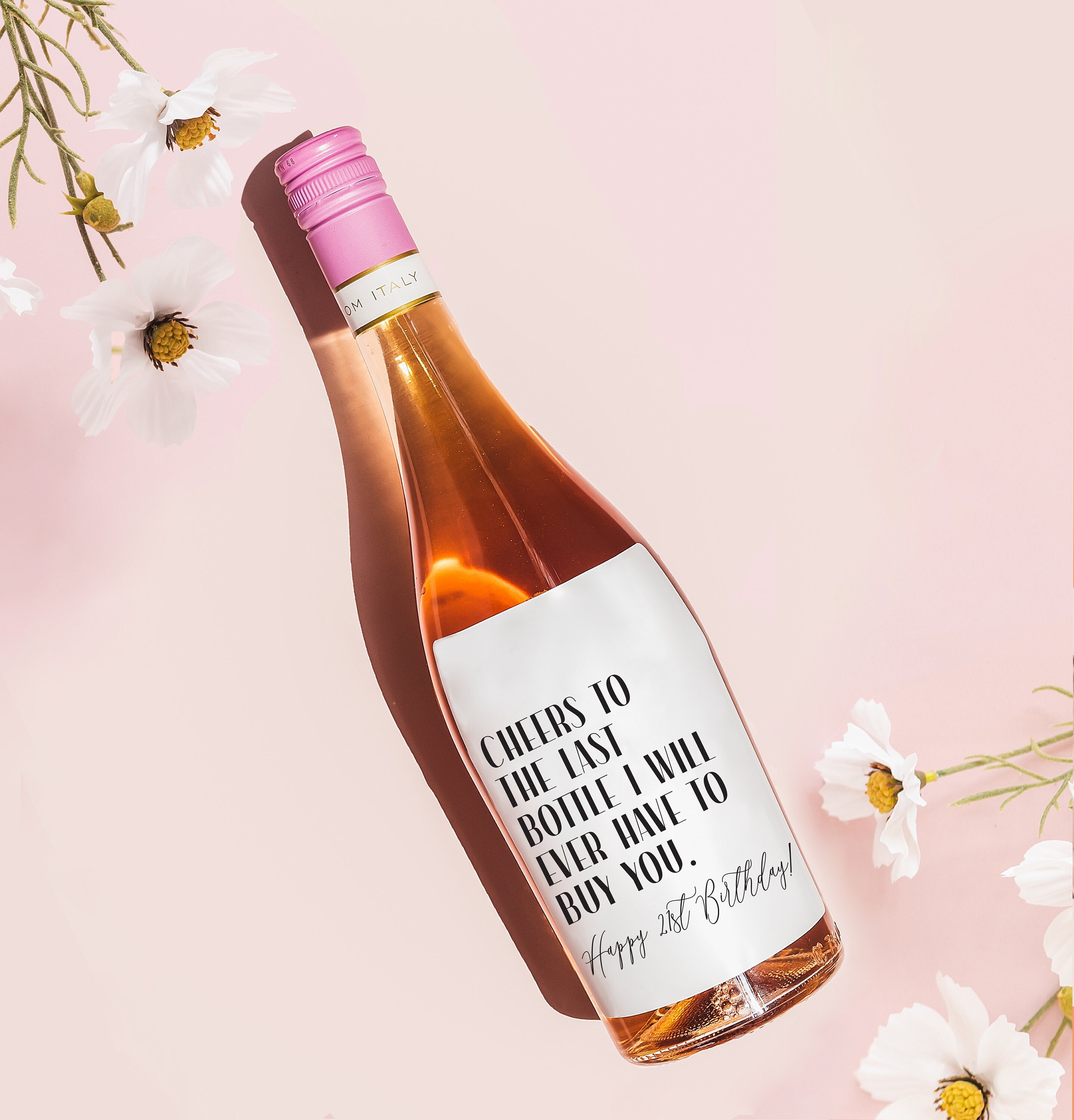 Custom 21st Birthday Wine Label, 21st Gift For Her,  Twentyone birthday wine label, 21st 21 Bday Funny Cute Gifts, Happy 21st Birthday