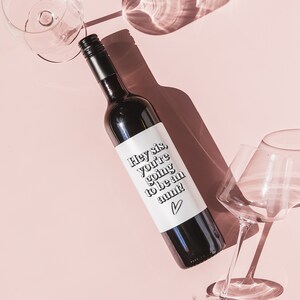Baby Announcement Wine Label,NEW AUNT GIFT, Cool Aunts Club,Pregnancy Announcement, Gift for Auntie, New Aunt Wine Label, Becoming an Auntie image 4