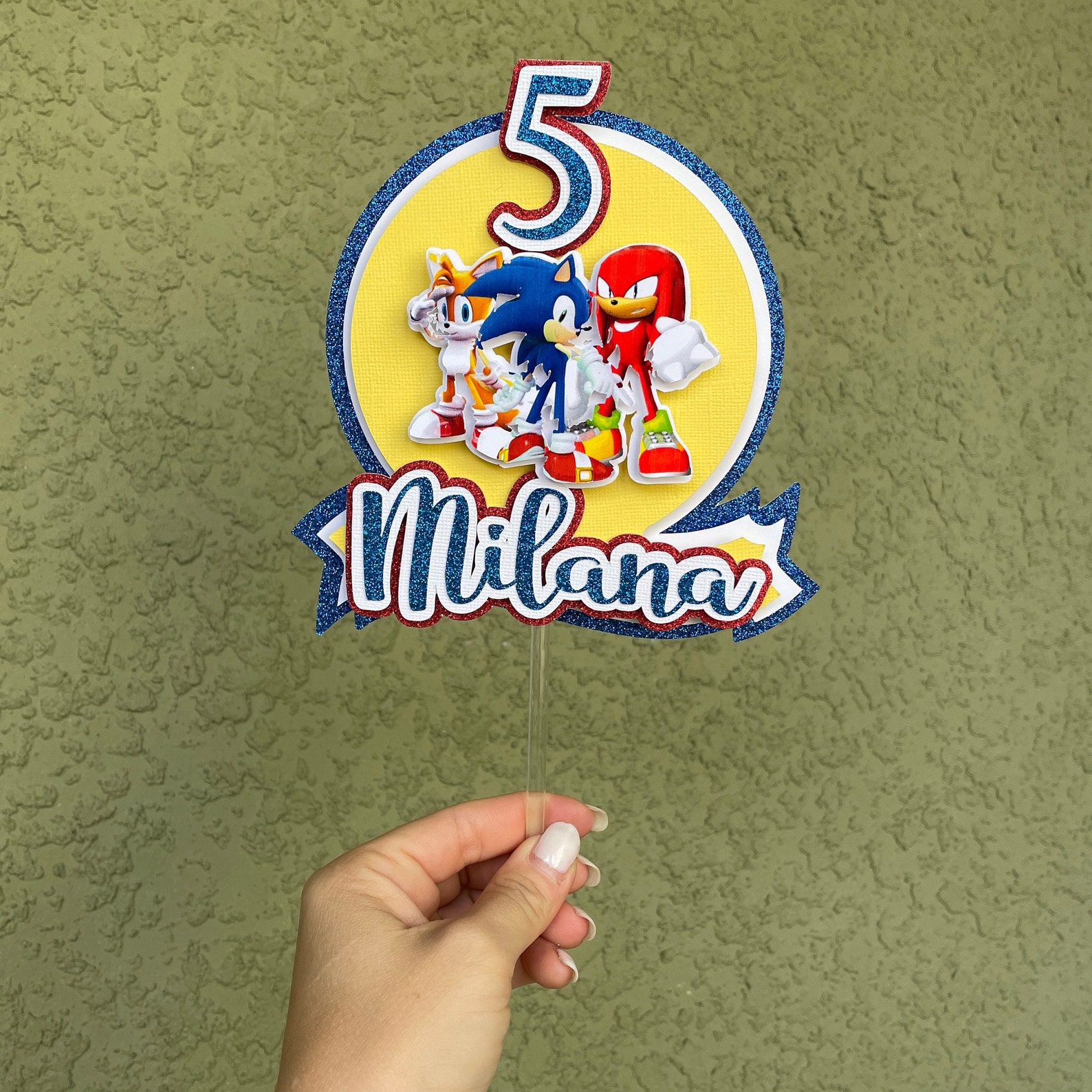 Sonic Cake Topper Sonic Birthday Cake Topper Sonic Etsy