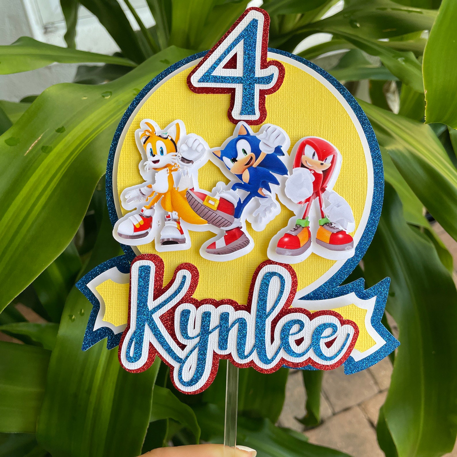 Sonic Cake Topper Sonic Birthday Cake Topper Sonic Etsy