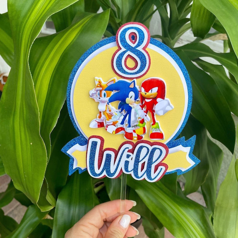 Sonic Cake Topper Sonic Birthday Cake Topper Sonic Etsy