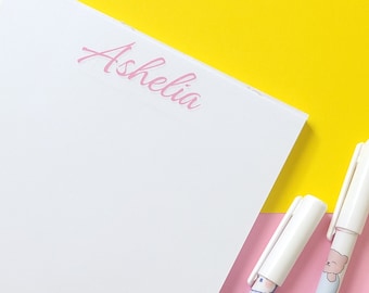 MINIMALIST MEMOPAD / NOTEPAD - Personalized Name // 50pages // 7x5 inches // 90gsm paper / gift / souvenir / giveaways / favor / favour