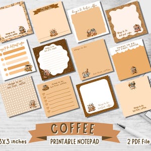 KAFFEÄLSKARENS MEMOPAD ANTECKNINGSBLAD MALL - saker att göra, men först kaffet, utskrivbar mall, present till henne, nedladdningsbar mall, att-göra-lista