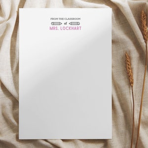 cadeau pour ENSEIGNANT / Bloc-notes minimaliste / BLOC-NOTES personnalisé / 5 x 7 pouces / 50 feuilles / enseignants / étudiant / prof / école