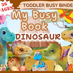 DINOSAURE premier livre occupé livre d'apprentissage pour tout-petits école à la maison livre occupé pour tout-petits imprimable livre calme classeur d'apprentissage préscolaire livre pour enfants