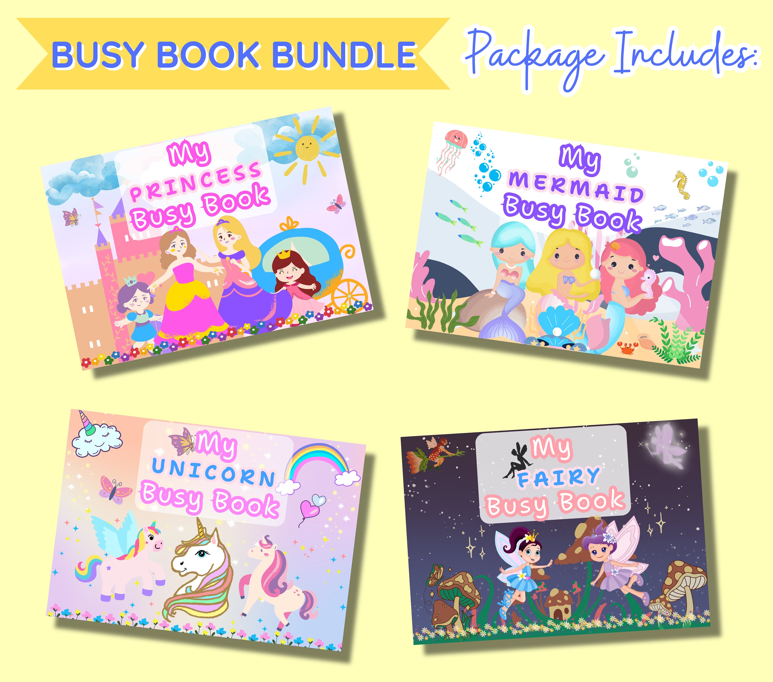 8 Themes PLR BUSY BOOK Template Toddler Busy Book First Quiet Book ...