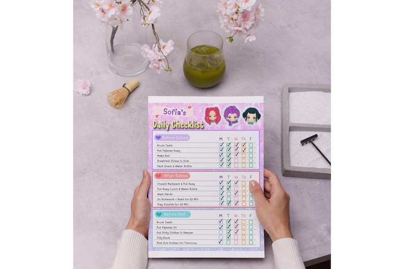 Routine Check Demon KPOP Demon Hunter Kids Daily Checklist, Responsibility Chart (PDF ...