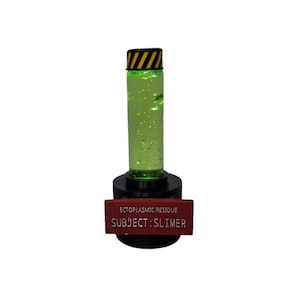 Ghostbusters Inspired Slimer Ectoplasm Slime Vial with LED Display Stand (4.3 inches Tall)